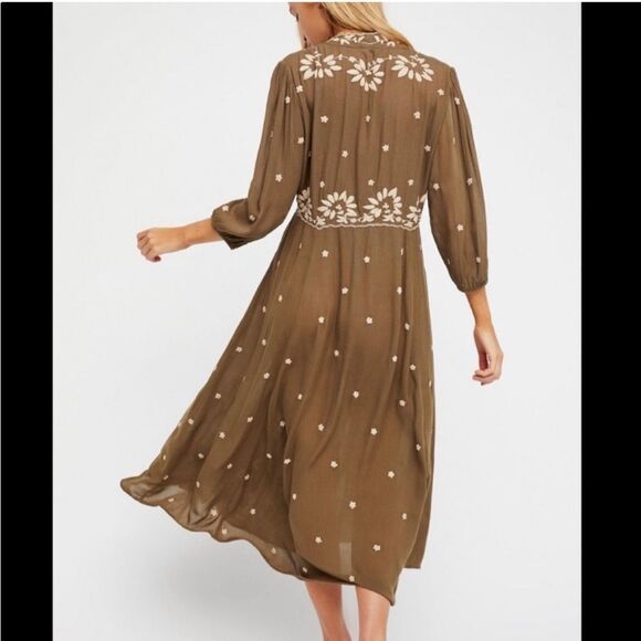 Free People Embroidered Fable Floral Midi Dress - Picture 15 of 15